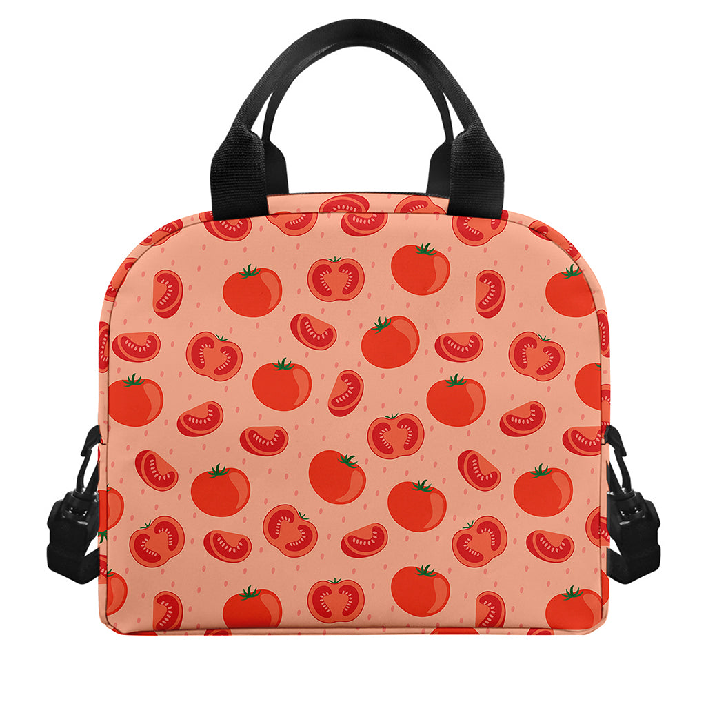 Cute Tomato Pattern Print Insulated Lunch Bag