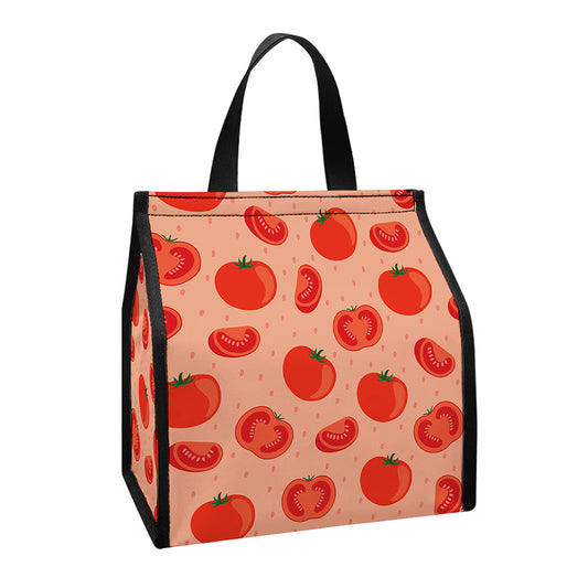 Cute Tomato Pattern Print Insulated Lunch Tote