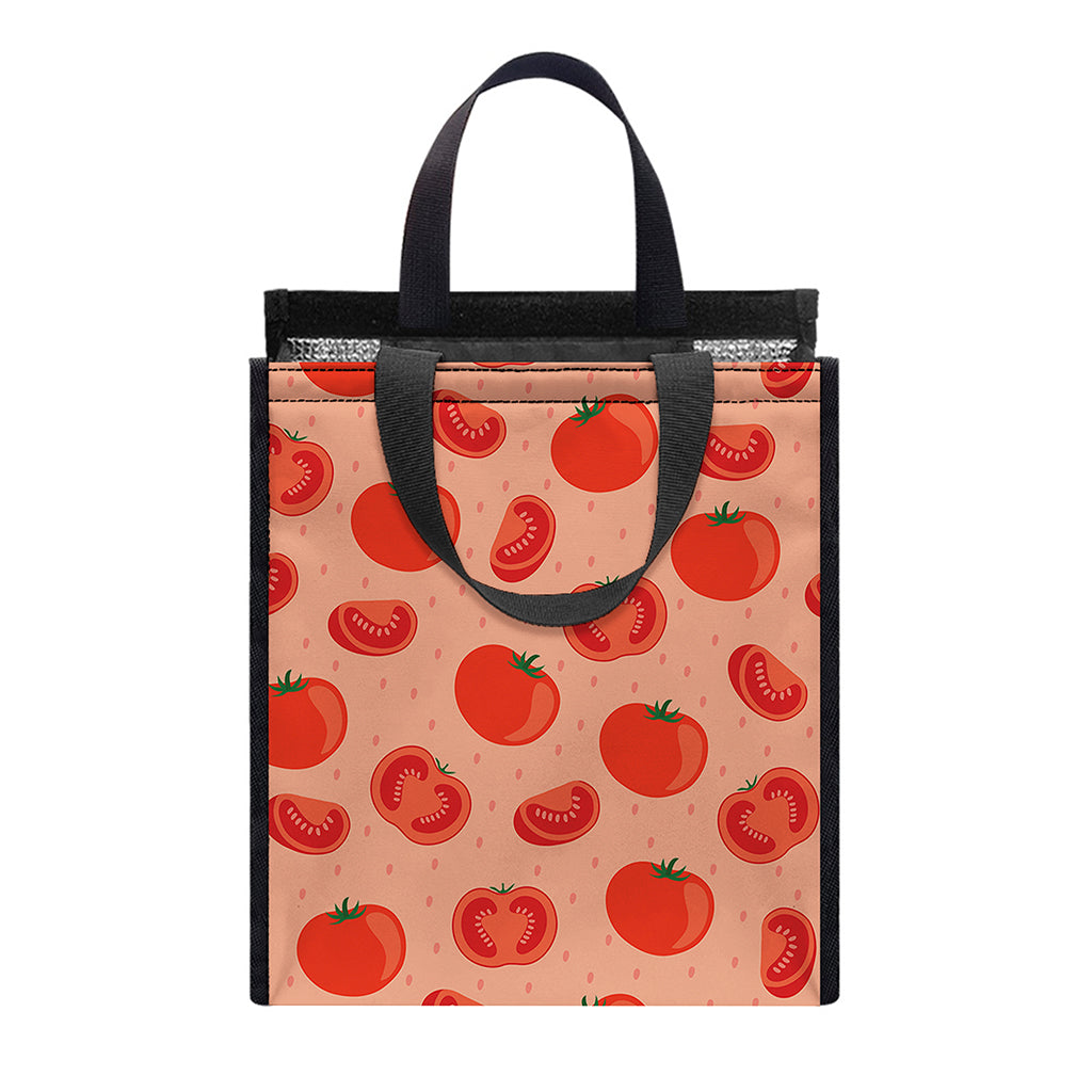Cute Tomato Pattern Print Insulated Lunch Tote