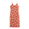 Cute Tomato Pattern Print Jersey Midi Cami Dress