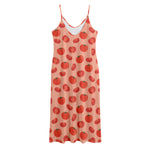 Cute Tomato Pattern Print Jersey Midi Cami Dress