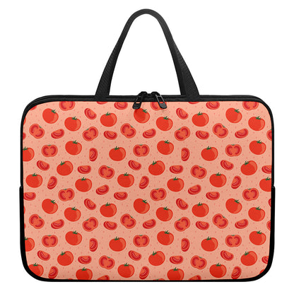 Cute Tomato Pattern Print Laptop Sleeve With Handle
