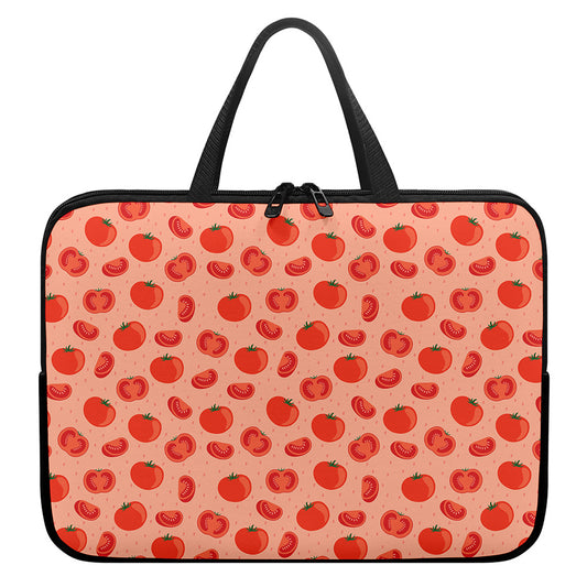 Cute Tomato Pattern Print Laptop Sleeve With Handle