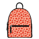 Cute Tomato Pattern Print Leather Backpack