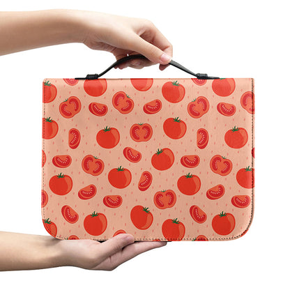 Cute Tomato Pattern Print Leather Bible Cover