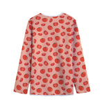 Cute Tomato Pattern Print Long Sleeve Short Coat