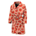 Cute Tomato Pattern Print Men's Bathrobe