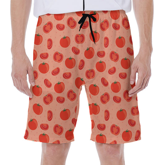 Cute Tomato Pattern Print Men's Beach Shorts