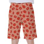 Cute Tomato Pattern Print Men's Beach Shorts