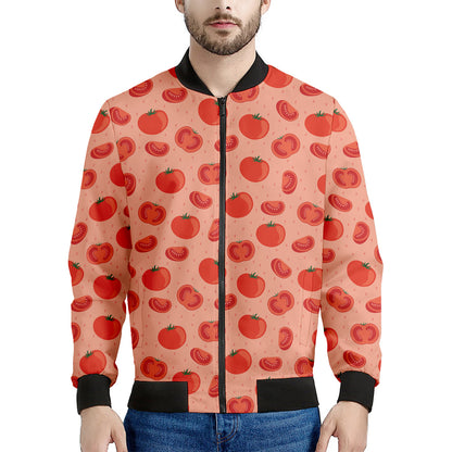 Cute Tomato Pattern Print Men's Bomber Jacket