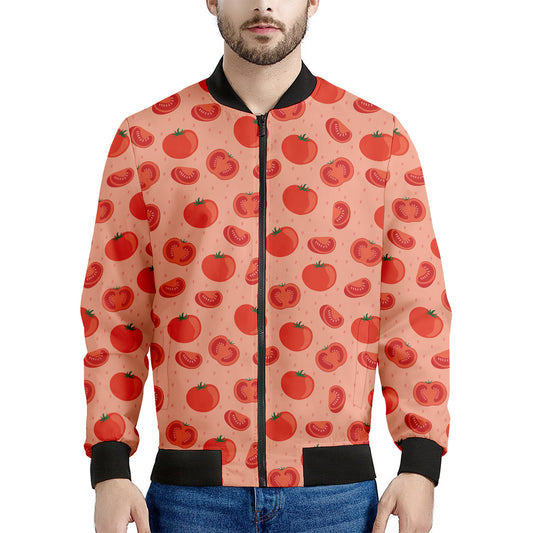 Cute Tomato Pattern Print Men's Bomber Jacket