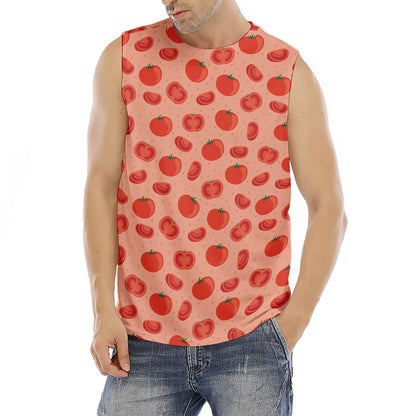 Cute Tomato Pattern Print Men's Fitness Tank Top