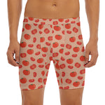 Cute Tomato Pattern Print Men's Long Boxer Briefs
