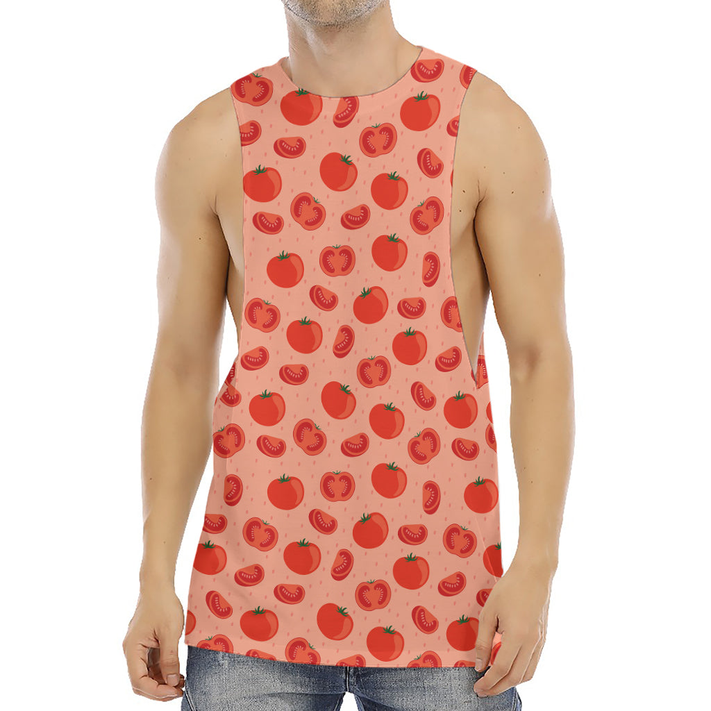Cute Tomato Pattern Print Men's Muscle Tank Top