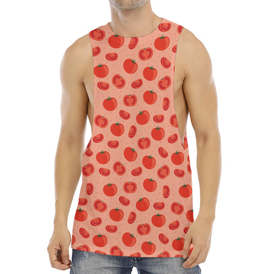 Cute Tomato Pattern Print Men's Muscle Tank Top