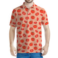 Cute Tomato Pattern Print Men's Polo Shirt