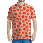 Cute Tomato Pattern Print Men's Polo Shirt