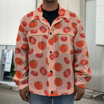 Cute Tomato Pattern Print Men's Shirt Jacket
