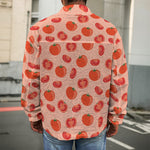 Cute Tomato Pattern Print Men's Shirt Jacket