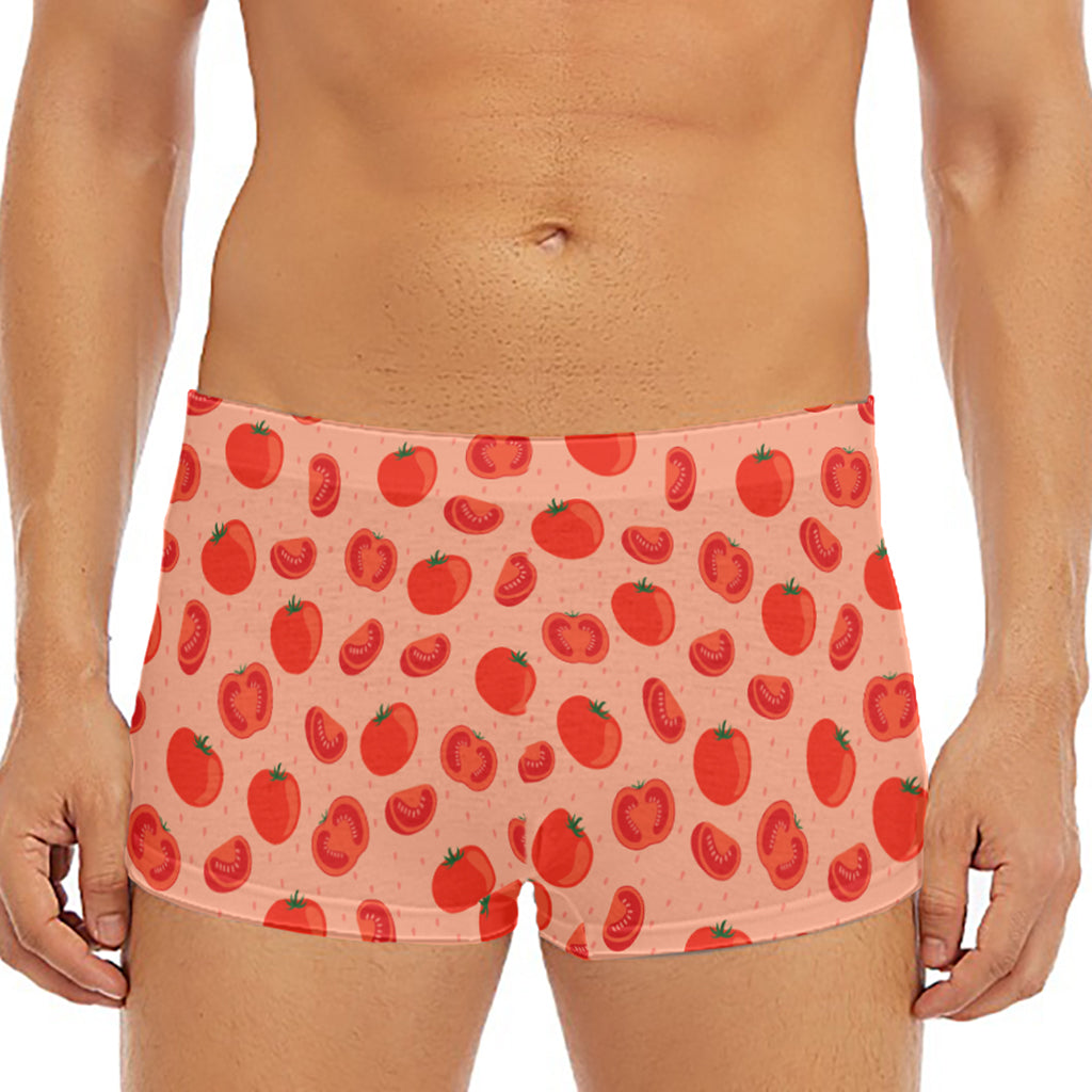 Cute Tomato Pattern Print Men's Short Boxer Briefs