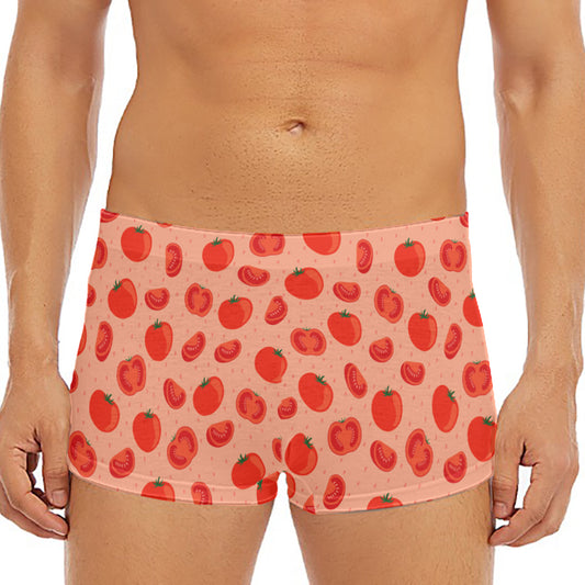 Cute Tomato Pattern Print Men's Short Boxer Briefs