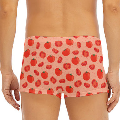 Cute Tomato Pattern Print Men's Short Boxer Briefs
