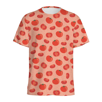 Cute Tomato Pattern Print Men's Sports T-Shirt