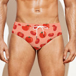 Cute Tomato Pattern Print Men's Swim Briefs