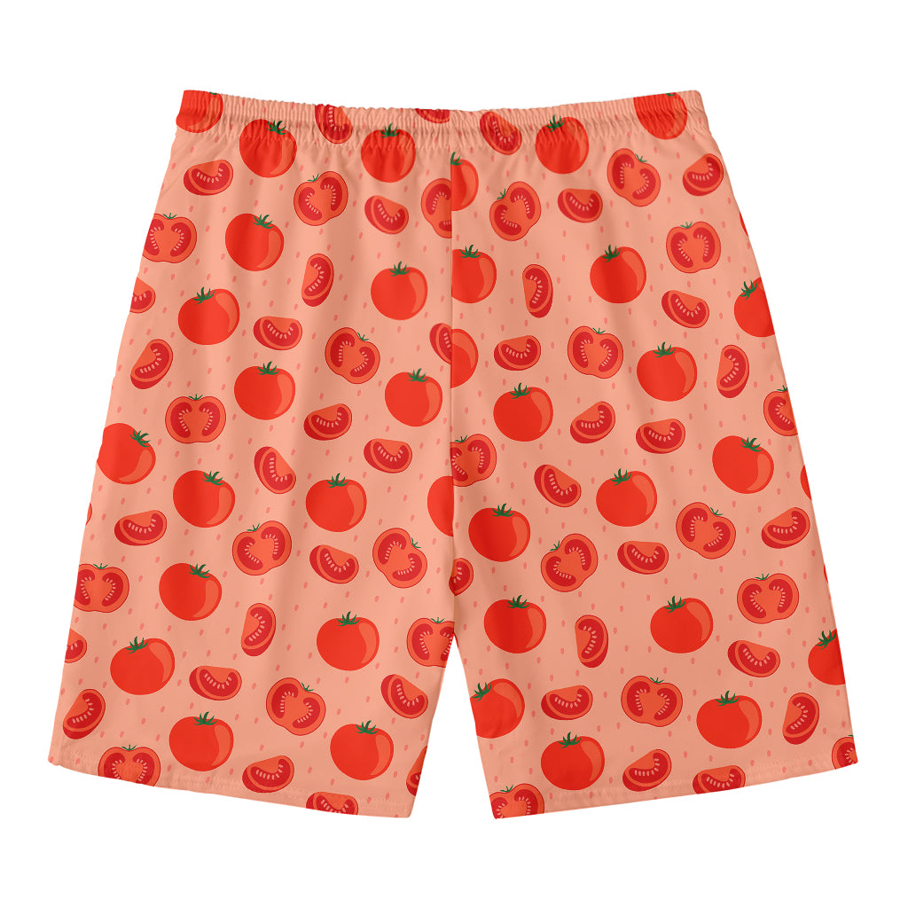 Cute Tomato Pattern Print Men's Swim Trunks