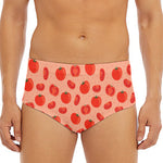 Cute Tomato Pattern Print Men's Triangle Swim Briefs