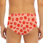 Cute Tomato Pattern Print Men's Triangle Swim Briefs