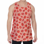 Cute Tomato Pattern Print Men's Velvet Tank Top