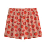 Cute Tomato Pattern Print Mesh Shorts