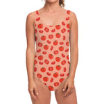 Cute Tomato Pattern Print One Piece Swimsuit