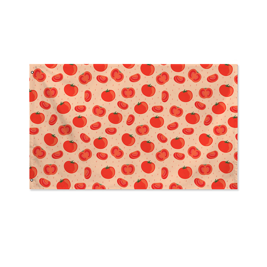 Cute Tomato Pattern Print Polyester Flag