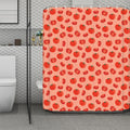Cute Tomato Pattern Print Polyester Shower Curtain