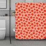 Cute Tomato Pattern Print Polyester Shower Curtain
