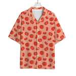 Cute Tomato Pattern Print Rayon Hawaiian Shirt