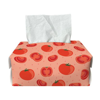 Cute Tomato Pattern Print Rectangle Tissue Box Cover