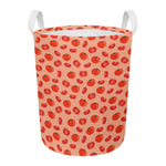 Cute Tomato Pattern Print Round Laundry Basket