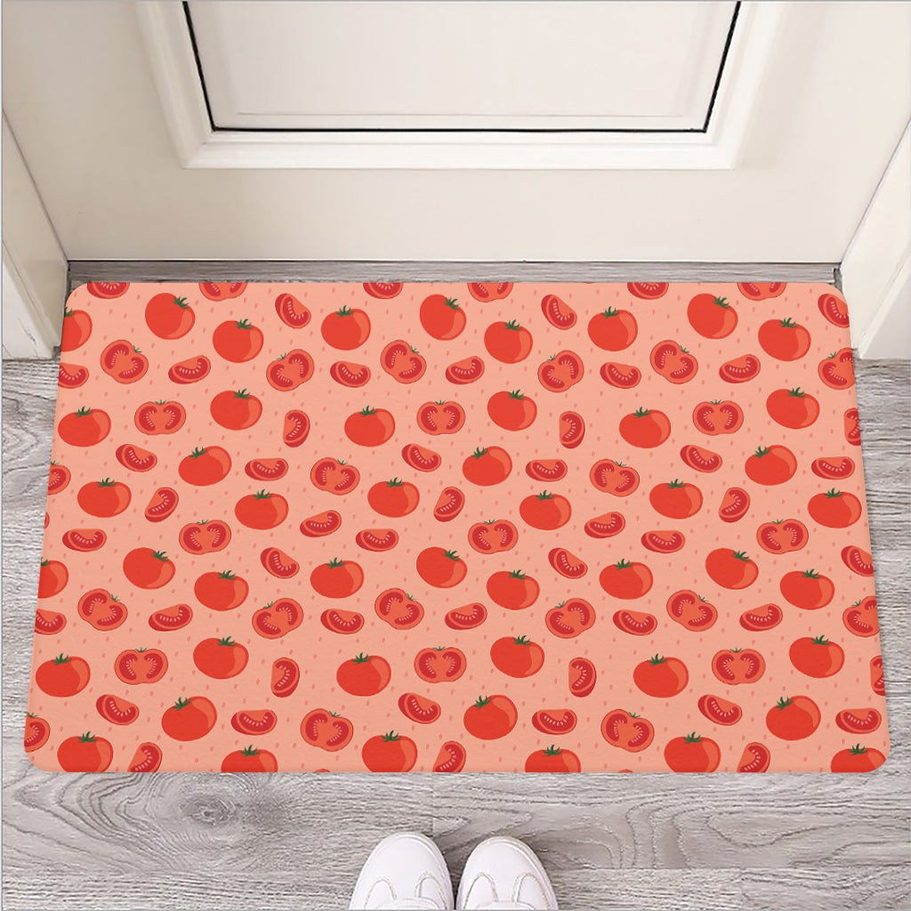 Cute Tomato Pattern Print Rubber Doormat
