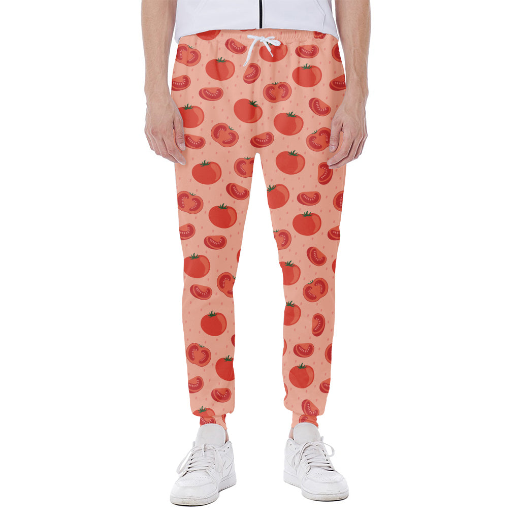Cute Tomato Pattern Print Scuba Joggers