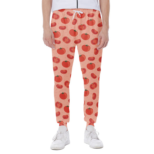 Cute Tomato Pattern Print Scuba Joggers