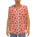 Cute Tomato Pattern Print Sleeveless Baseball Jersey