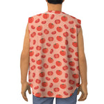 Cute Tomato Pattern Print Sleeveless Baseball Jersey