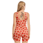 Cute Tomato Pattern Print Sleeveless One Piece Swimsuit