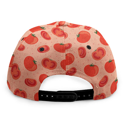 Cute Tomato Pattern Print Snapback Cap