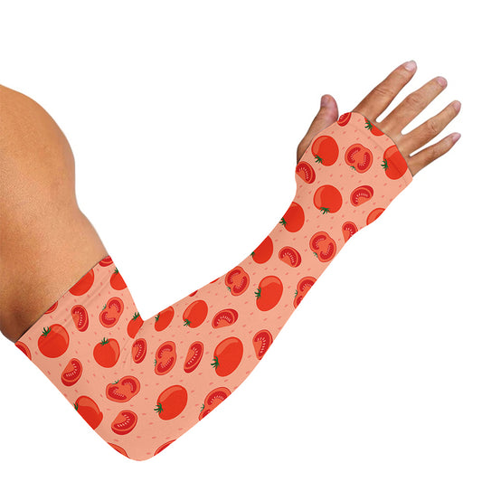 Cute Tomato Pattern Print Sun Protection Arm Sleeves