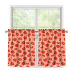 Cute Tomato Pattern Print Tier Curtains