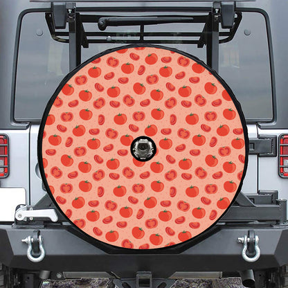 Cute Tomato Pattern Print Tire Cover With Camera Hole